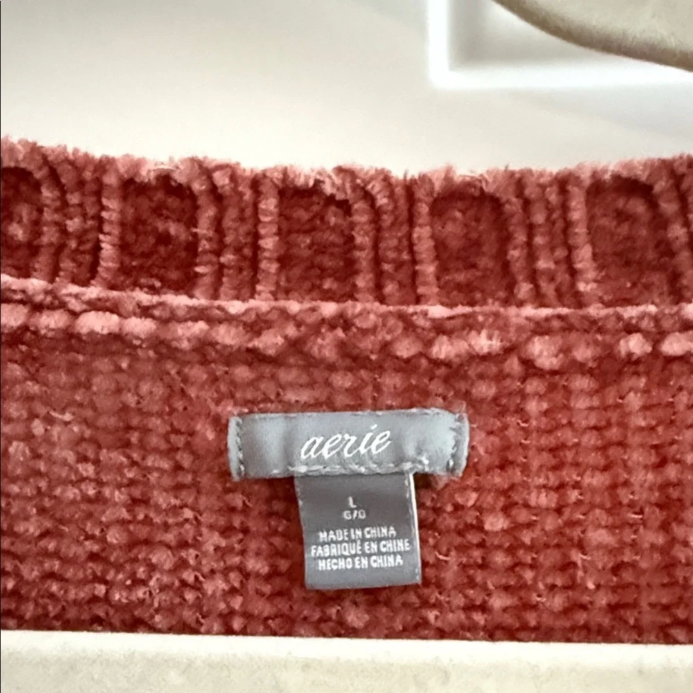 Aerie Warm Brick Red Sweater